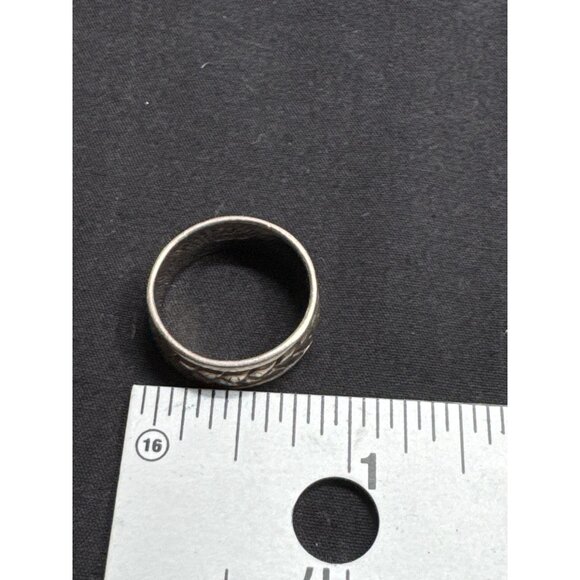 Sterling Silver 925 NF Nickel Free Braided Woven Pattern Ring Size 7.5 Mens Jewe - Picture 4 of 7